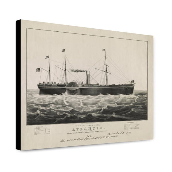 Canvas Print: U.S. Mail Steam Ship, Atlantic: Collins Line. Builders, Hull By Wm