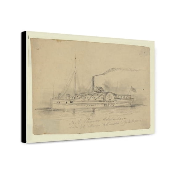 Canvas Print: U.S. Steamer Adelaide, Which Plys Sic Between Baltimore & Fort