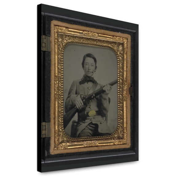 Canvas Print: Unidentified Soldier In Confederate Uniform And C.S. Oval Belt