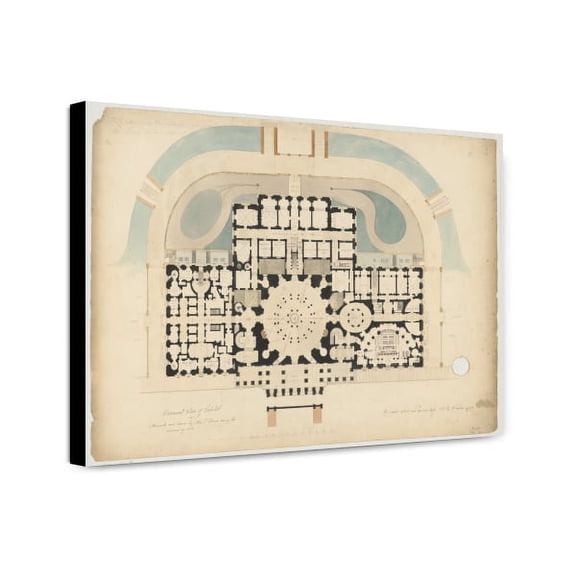 Canvas Print: United States Capitol, Washington, D.C. Basement Floor Plan, circa