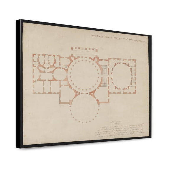 Canvas Print: United States Capitol, Washington, D.C. Floor Plan, circa 1793