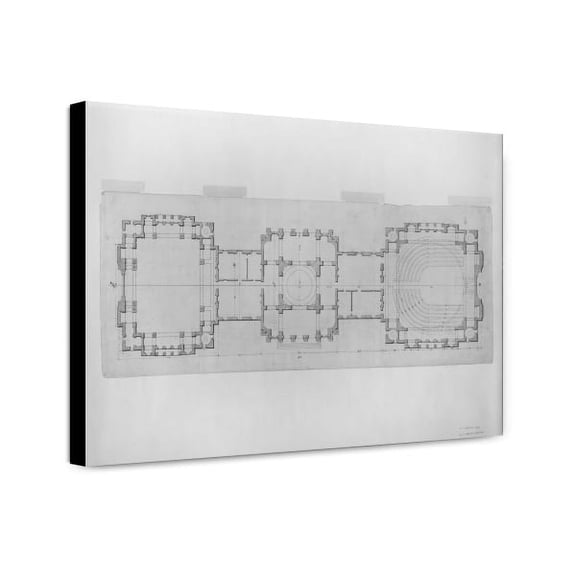 Canvas Print: United States Capitol, Washington, D.C. Ground Floor Plan, 1792