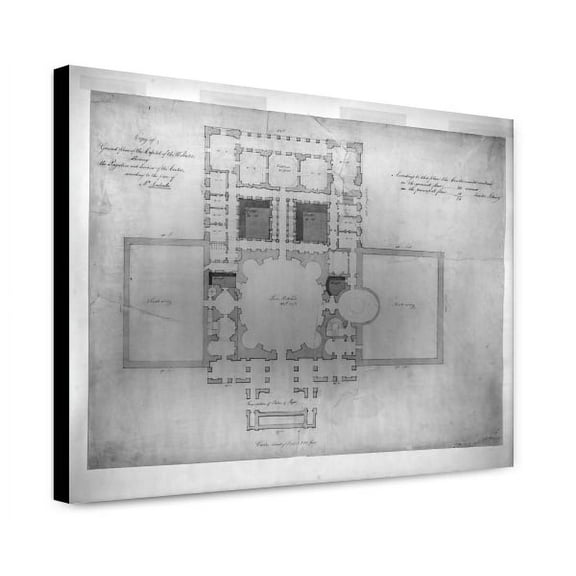 Canvas Print: United States Capitol, Washington, D.C. Ground Floor Plan, circa
