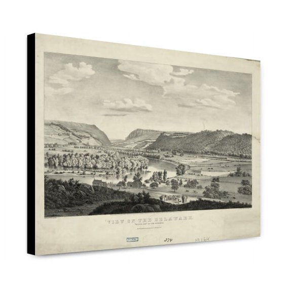 Canvas Print: View On The Delaware: Water Gap In The Distance, 1860