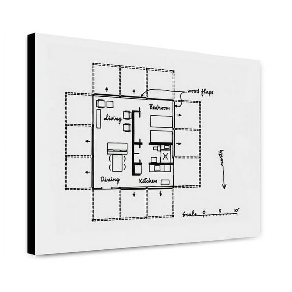 Canvas Print: Walker Guest House, Sanibel Island, Florida. Plan, 1952