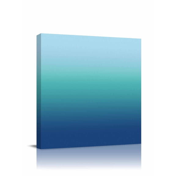 Canvas Print Wall Art Blue Cyan Gradient Abstract Ombre Art Framed Canvas Art Wall Decor Pictures Painting Morden Artwork for Living Room Bedroom, Ready to Hang, 28"x28"