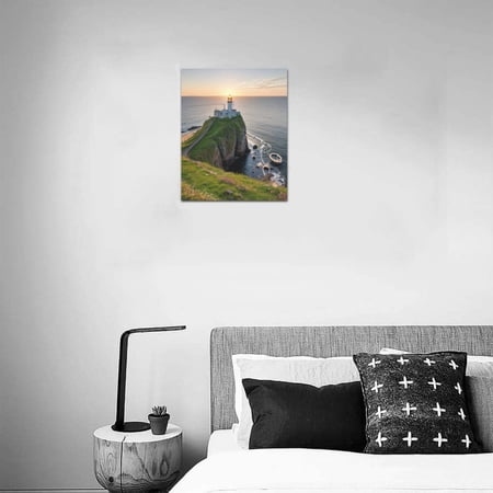 Canvas Print Wall Art Decor 8"x10" - Lighthouse at Dusk