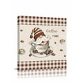 thumbnail image 1 of Canvas Print Wall Art Farmhouse Coffee Time Gnome Beans Brown Plaid Country Framed Canvas Art Wall Decor Pictures Painting Morden Artwork for Living Room Bedroom, Ready to Hang, 20"x20", 1 of 4