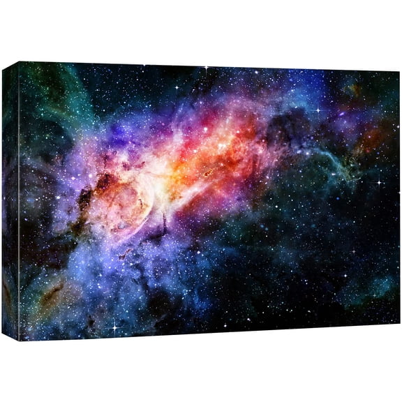 Canvas Print Wall Art Galaxy Space Starry Night Nebula Planet Landscape Realism Decor, Calm Cosmic Scenery for Living Room Bedroom Office, Great Gift for Holiday Housewarming