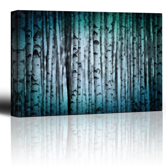 Canvas Print Wall Art Modern Home Decor - Trunks of Birch Trees in Black and White |Giclee Printing Ready to Hang - 32" x 48"