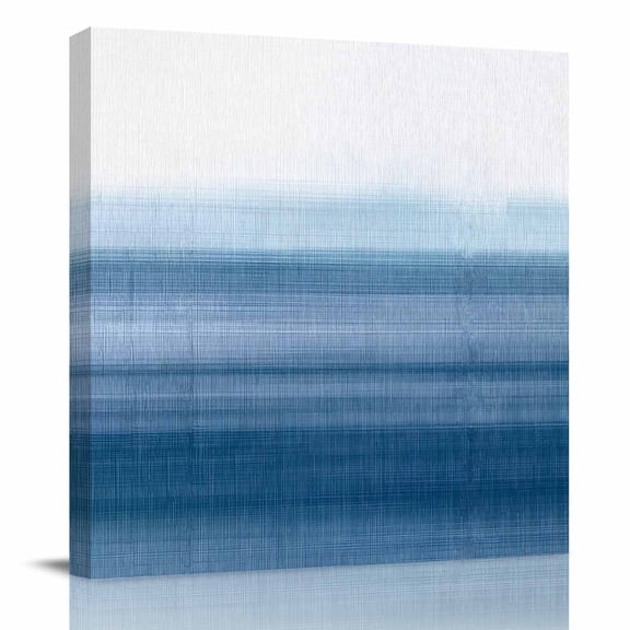 Canvas Print Wall Art Oil Paintings Abstract Haze Blue Gradient Picture Prints Artwork for Living Room Kitchen Bathroom Bedroom,Stretched and Framed Ready to Hang,Modern Minimalist Art Linen