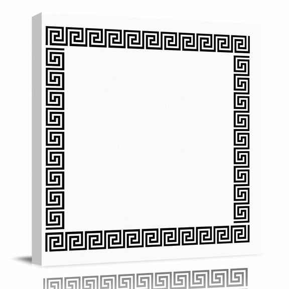 Canvas Print Wall Art Oil Paintings Abstract Inspired Greek Key Pattern Picture Prints Artwork for Living Room Kitchen Bathroom Bedroom