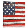 thumbnail image 1 of Canvas Print Wall Art Oil Paintings American Patriotic Stars Stripe on Wooden Picture Prints Artwork for Living Room Kitchen Bathroom Bedroom,Stretched and Framed Ready to Hang,Vintage USA Flag, 1 of 9