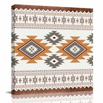 Canvas Print Wall Art Oil Paintings Aztec Boho Stripe Ethnic Style Picture Prints Artwork for Living Room Kitchen Bathroom Bedroom