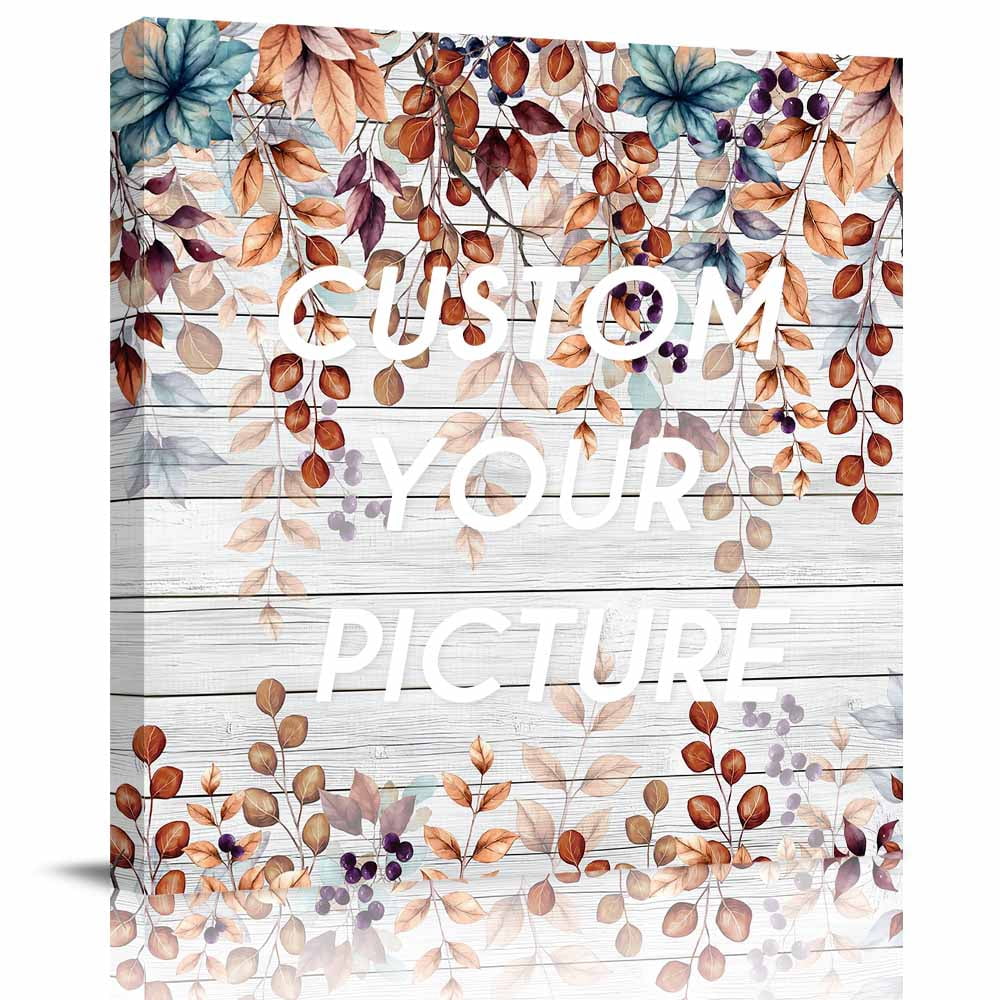Canvas Print Wall Art Oil Paintings Burnt Orange Eucalyptus Leaf ...