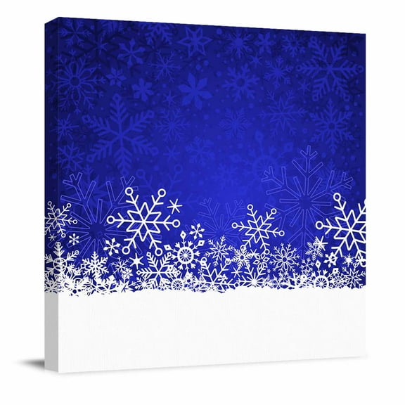 Canvas Print Wall Art Oil Paintings Christmas Snowflake on Navy Blue Picture Prints Artwork for Living Room Kitchen Bathroom Bedroom