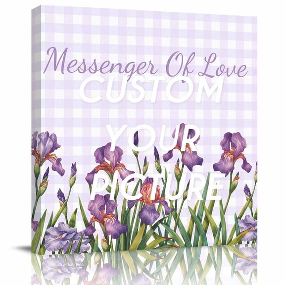 Canvas Print Wall Art Oil Paintings Country Iris Flowers Picture Prints Artwork for Living Room Kitchen Bathroom Bedroom