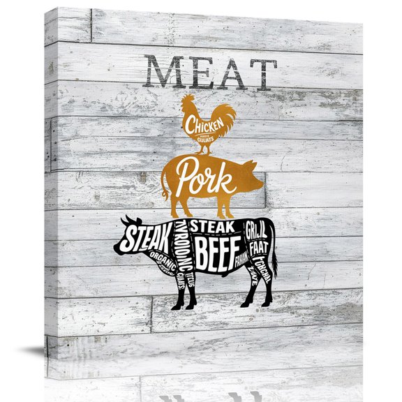 Canvas Print Wall Art Oil Paintings Farm Meat Picture Prints Artwork for Living Room Kitchen Bathroom Bedroom
