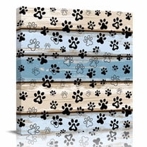 Canvas Print Wall Art Oil Paintings Funny Dog Paw Farm Wood Grain Picture Prints Artwork for Living Room Kitchen Bathroom Bedroom