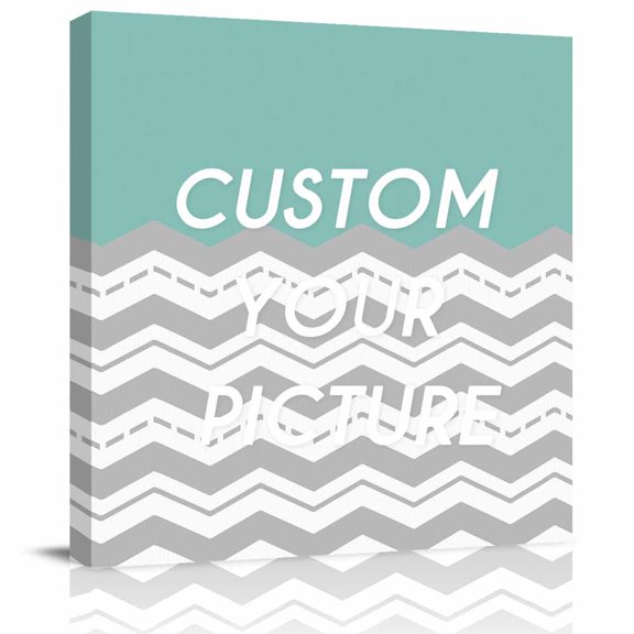 Canvas Print Wall Art Oil Paintings Gray Ripple Zigzag Chevron Picture Prints Artwork for Living Room Kitchen Bathroom Bedroom