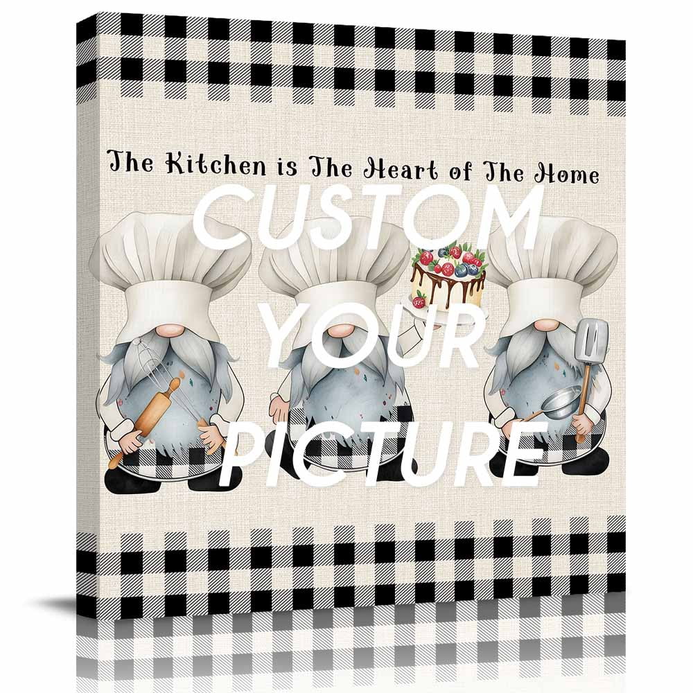 Canvas Print Wall Art Oil Paintings Kitchen Chef Dwarf Cake Picture ...