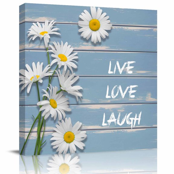 Canvas Print Wall Art Oil Paintings Live Love Laugh Words on Wood Picture Prints Artwork for Living Room Kitchen Bathroom Bedroom