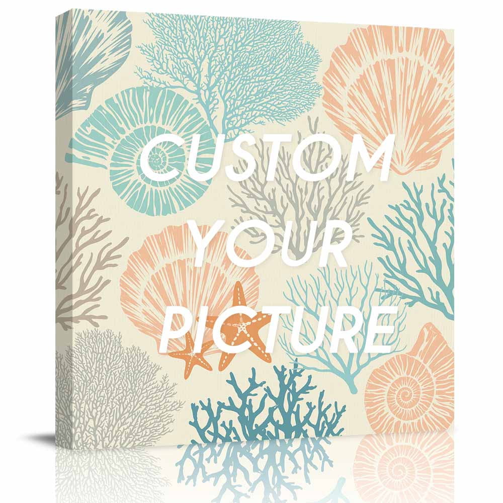 Canvas Print Wall Art Oil Paintings Ocean Coral Shell Conch Starfish ...