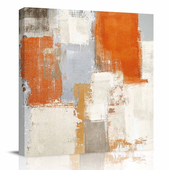 Canvas Print Wall Art Oil Paintings Orange Gradient Oil Painting Art Picture Prints Artwork for Living Room Kitchen Bathroom Bedroom