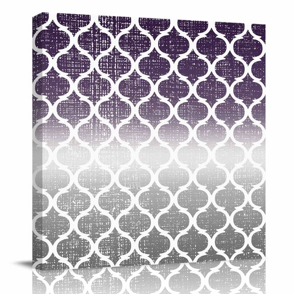 Canvas Print Wall Art Oil Paintings Purple Morocco Grey Gradient Picture Prints Artwork for Living Room Kitchen Bathroom Bedroom