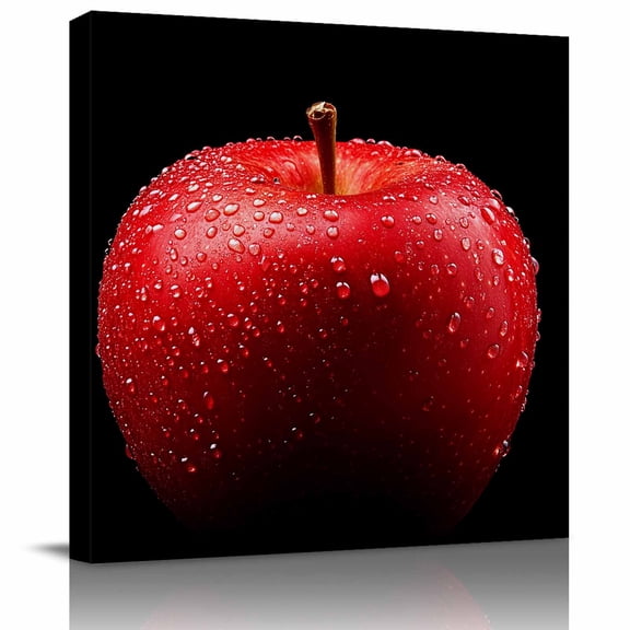 Canvas Print Wall Art Oil Paintings Red Apples on Black Picture Prints Artwork for Living Room Kitchen Bathroom Bedroom