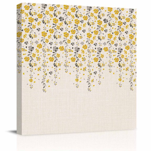 Canvas Print Wall Art Oil Paintings Spring Flower Vines Retro Linen Picture Prints Artwork for Living Room Kitchen Bathroom Bedroom