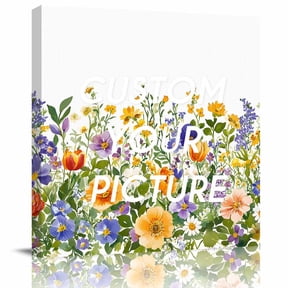Canvas Print Wall Art Oil Paintings Spring Garden Colorful Wildflower Picture Prints Artwork for Living Room Kitchen Bathroom Bedroom