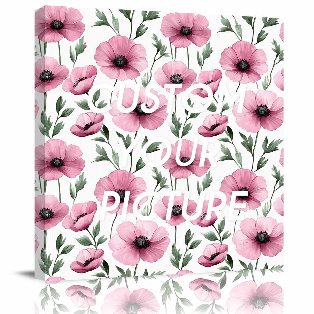 Canvas Print Wall Art Oil Paintings Spring Pink Flower Poppy Picture ...