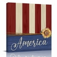 thumbnail image 1 of Canvas Print Wall Art Oil Paintings Stripes Sunflower USA Flag Picture Prints Artwork for Living Room Kitchen Bathroom Bedroom,Stretched and Framed Ready to Hang,4th of July Farmhouse Wood Grain, 1 of 9