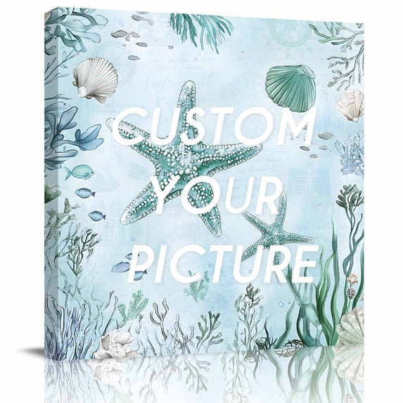 Canvas Print Wall Art Oil Paintings Summer Ocean Starfish Shell Picture ...