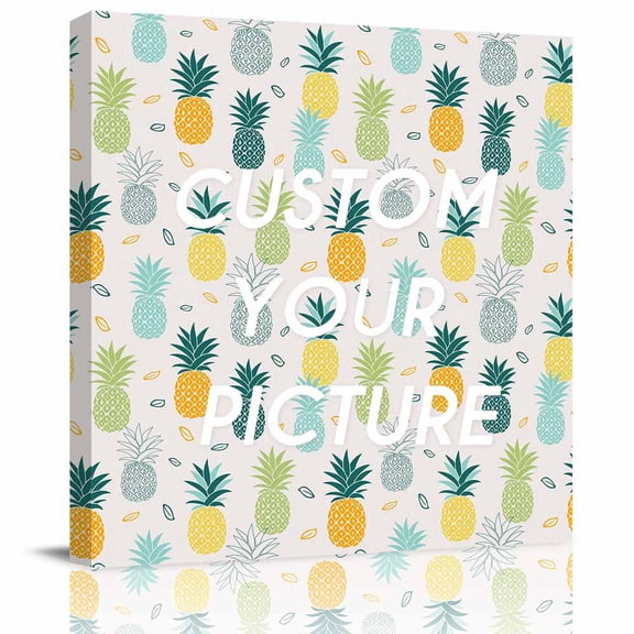 Canvas Print Wall Art Oil Paintings Summer Watercolor Pineapple Picture Prints Artwork for Living Room Kitchen Bathroom Bedroom