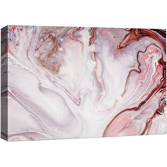 Canvas Print Wall Art Red & Pink Crystal Gemstone Display Geometric Shapes Digital Art Modern Art Alternative Closeup Dramatic Multicolor Duotone for Living Room, Bedroom, Office - 12"x18"