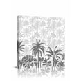 thumbnail image 1 of Canvas Print Wall Art Summer Tropical Plants Palm Trees Grey Plants Texture Framed Canvas Art Wall Decor Pictures Painting Morden Artwork for Living Room Bedroom, Ready to Hang, 24"x24", 1 of 4