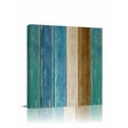 thumbnail image 1 of Canvas Print Wall Art Turquoise Brown Wood Grain Gradient Farmhouse Vintage Framed Canvas Art Wall Decor Pictures Painting Morden Artwork for Living Room Bedroom, Ready to Hang, 12"x12", 1 of 4