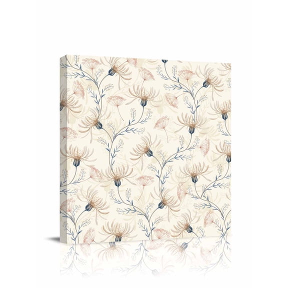 Canvas Print Wall Art Yellow Flower Country Plant Retro Watercolor Texture Framed Canvas Art Wall Decor Pictures Painting Morden Artwork for Living Room Bedroom, Ready to Hang, 12"x12"