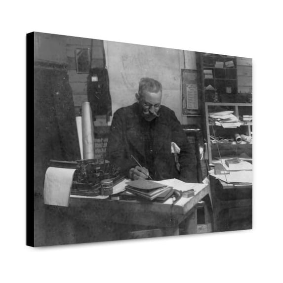 Canvas Print: Walter Wellman, Half-Length Portrait, Seated At Desk, Facing