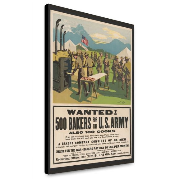 Canvas Print: Wanted! 500 Bakers For The U.S. Army, (Also 100 Cooks), 1917
