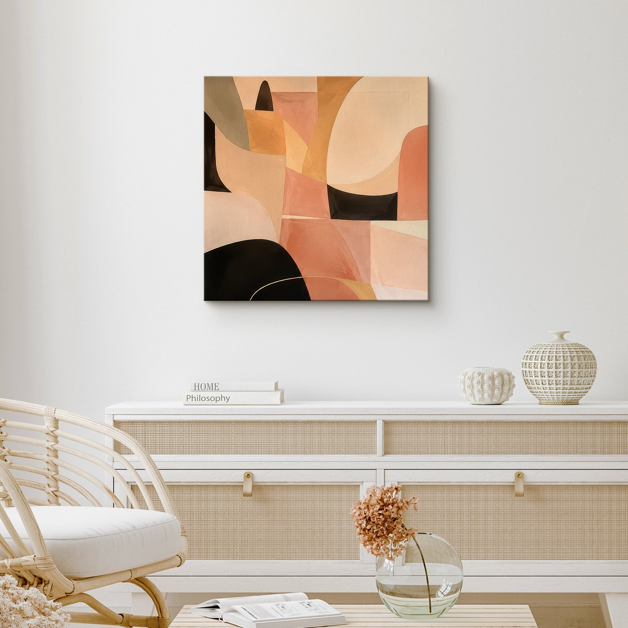 Canvas Print Warm Organic Shapes Wall Art Modern Abstract Artwork ...