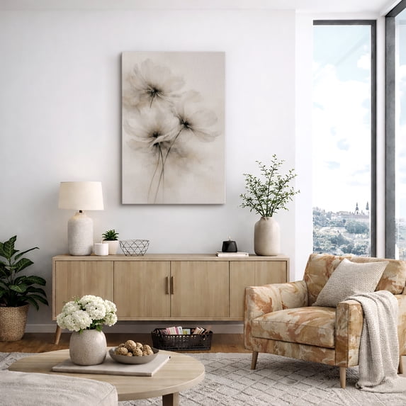 Canvas Print Watercolor Flower Wall Art Minimalist Modern Decorative for Living Room Bedroom - 24"x36"