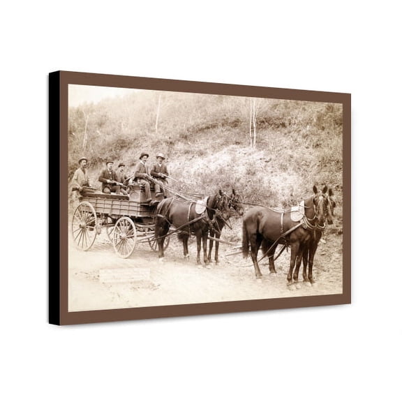 Canvas Print: Wells Fargo Express Co. Deadwood Treasure Wagon And Guards With