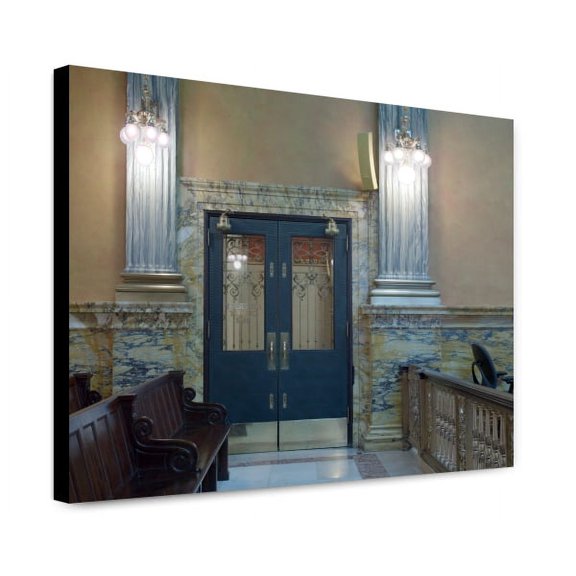Canvas Print: West Courtroom, Entry Door, Birch Bayh Federal Building