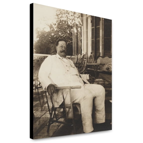 Canvas Print: William H. Taft, Seated In A Wicker Chair, Probably During His
