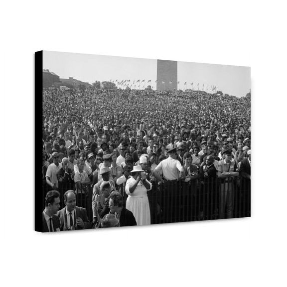 Canvas Print: Woman With Camera And Crowd At The March On Washington, 1963