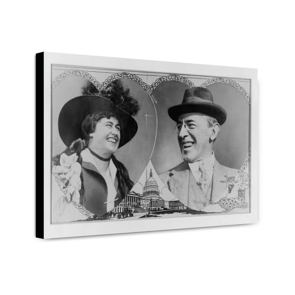 Canvas Print: Woodrow Wilson And Edith Bolling Galt, Head-And-Shoulders Portraits