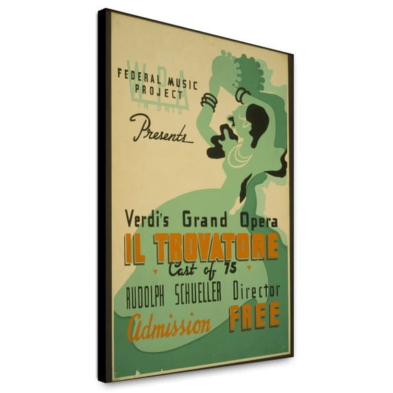 Canvas Print: Wpa In Ohio Federal Music Project Presents Verdi's Grand Opera Il